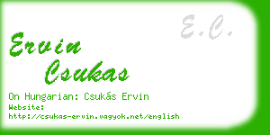 ervin csukas business card